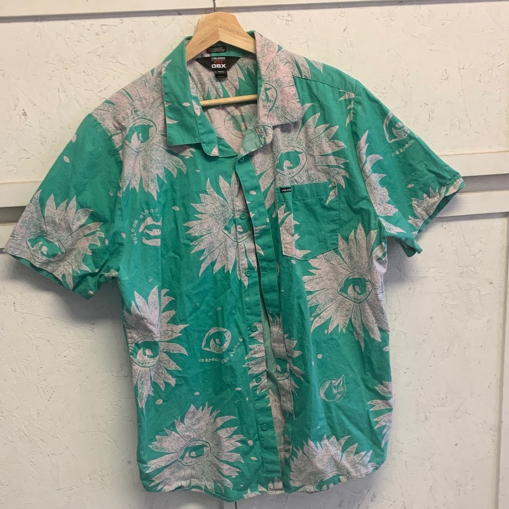 OBEY Teal Eye Pattern Men's Shirt